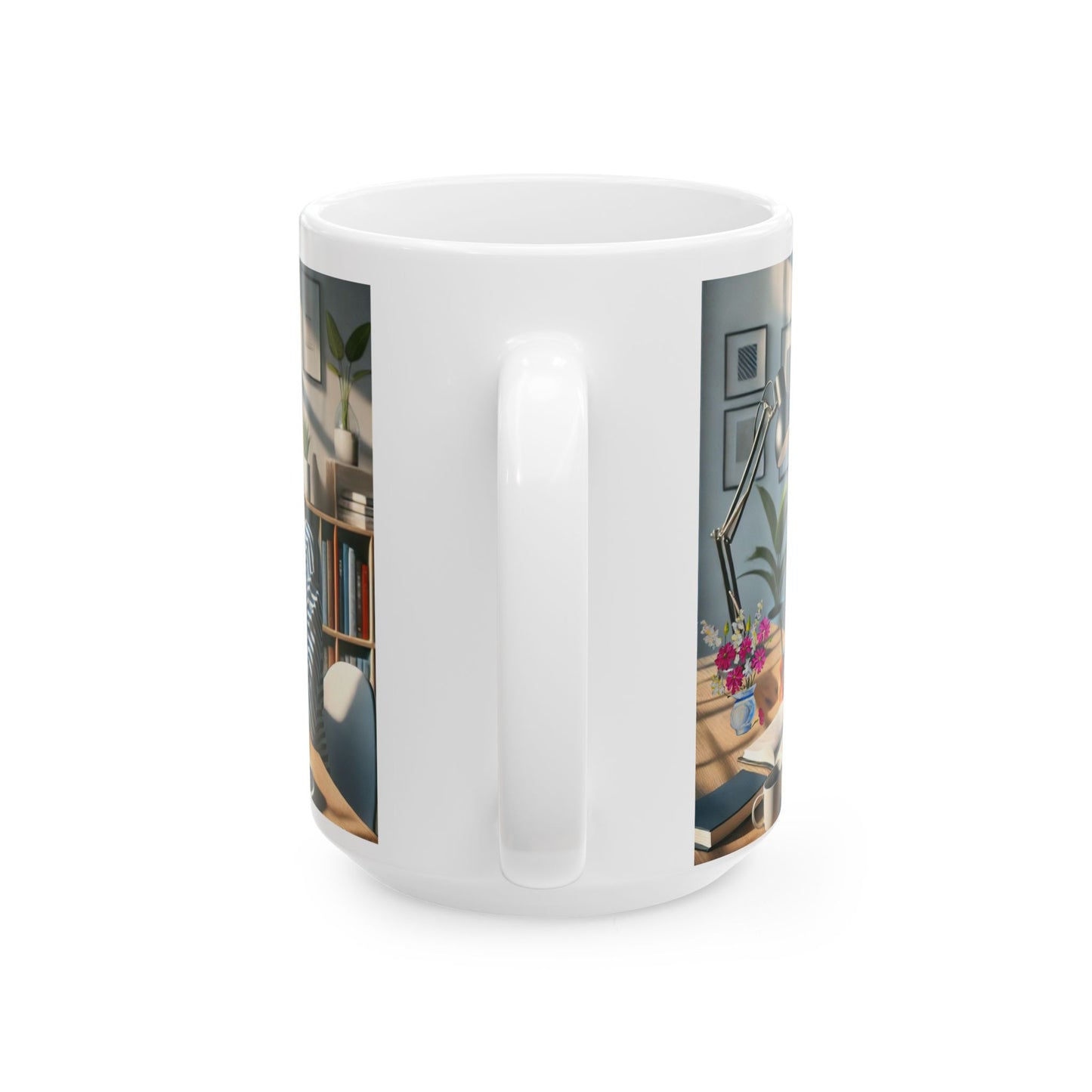 Ceramic Mug, (11oz, 15oz) woman working Cup Present Gift Coffee Birthday