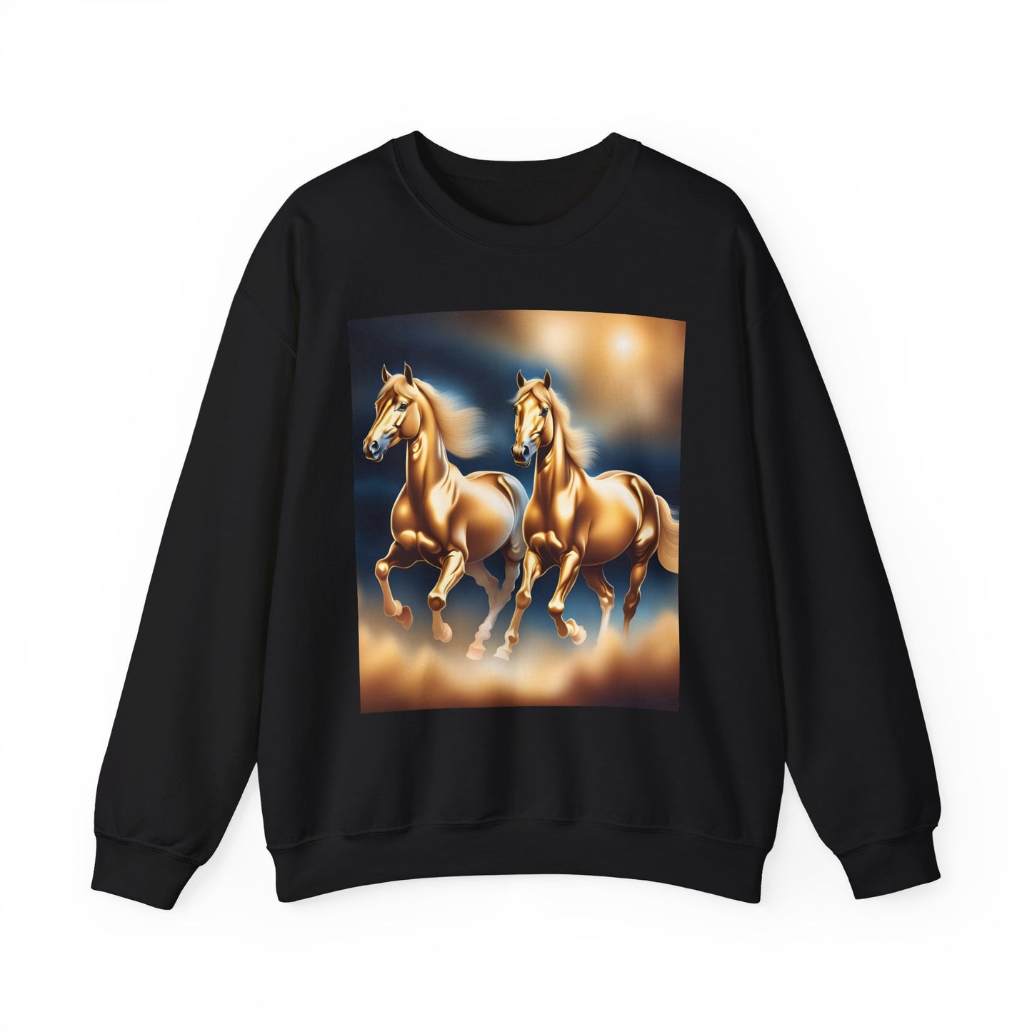 Unisex Heavy Blend™ Crewneck Sweatshirt 2 horses woman Man