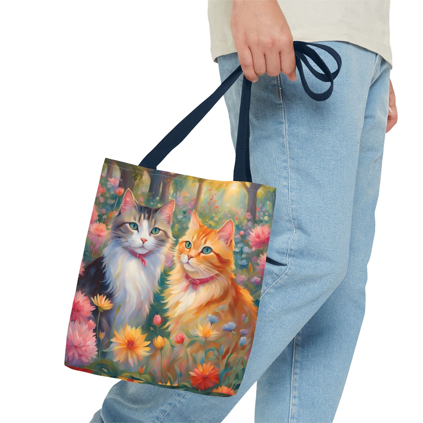 Tote bag Cats in love, Cats Gift, Bag for Animal Lover, Bohemian Style,