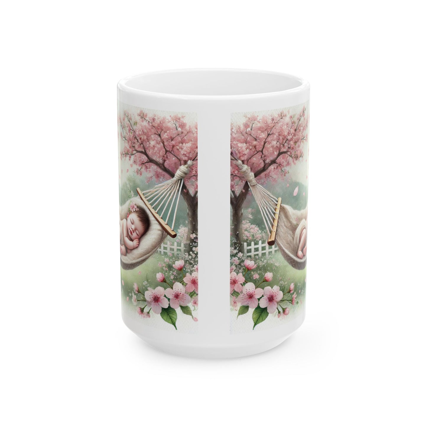 Dreamy Floral Ceramic Mug, Spring Gift, Baby Shower, Tea Lover, Flower Mug, Cozy