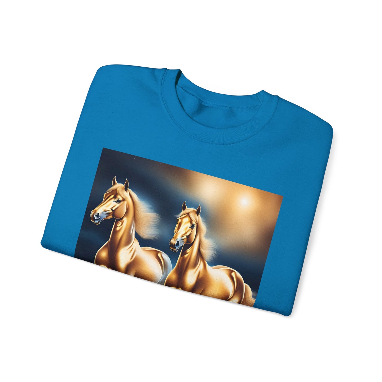 Unisex Heavy Blend™ Crewneck Sweatshirt 2 horses woman Man