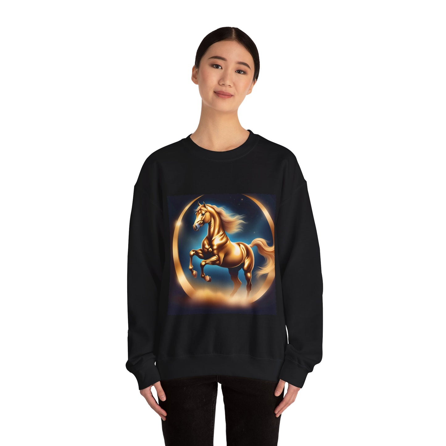 Unisex Heavy Blend™ Crewneck Sweatshirt one horse woman Man