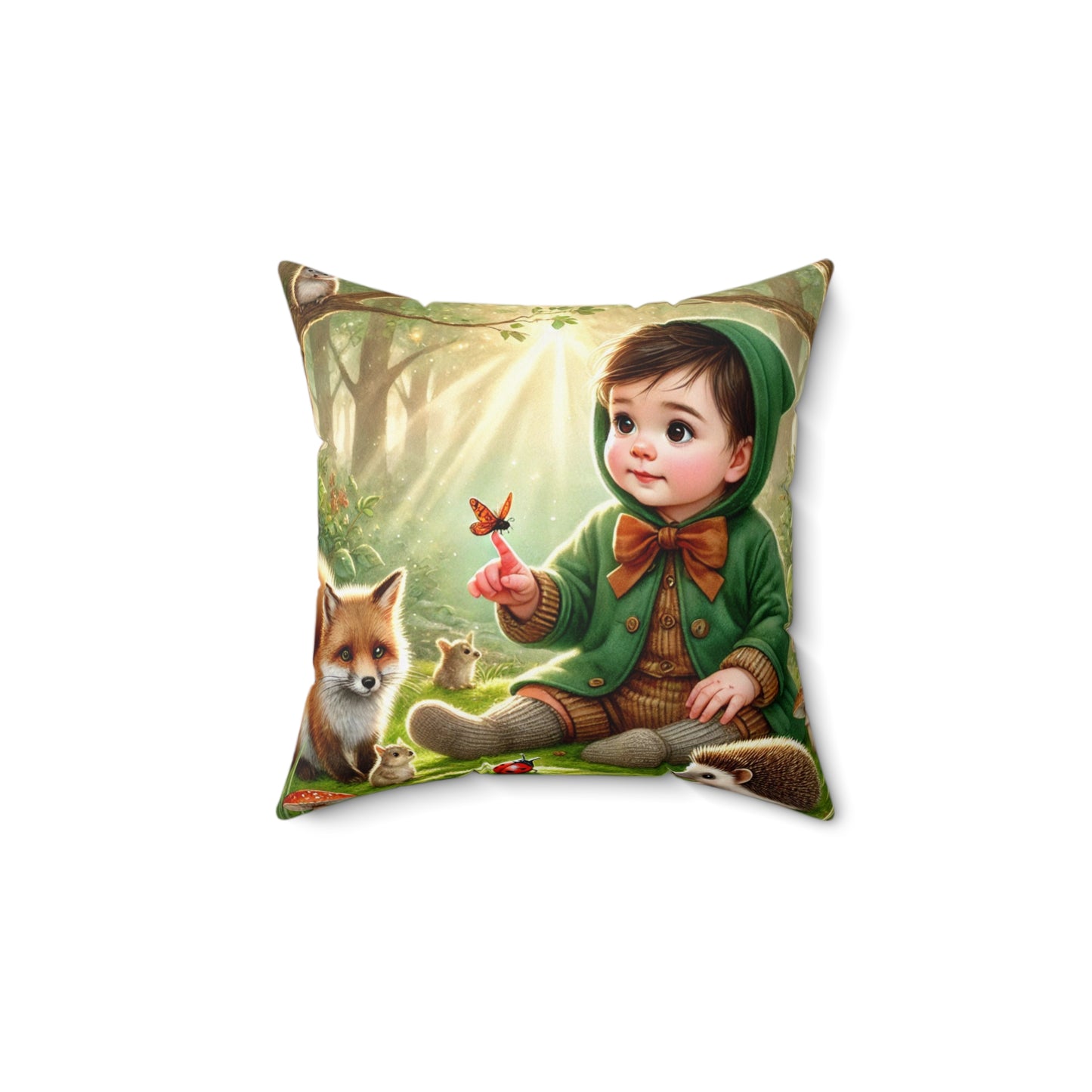 Coussin fantaisie pour enfant, motif forêt, décoration d'intérieur cosy, décoration de chambre d'enfant, amoureux de la nature