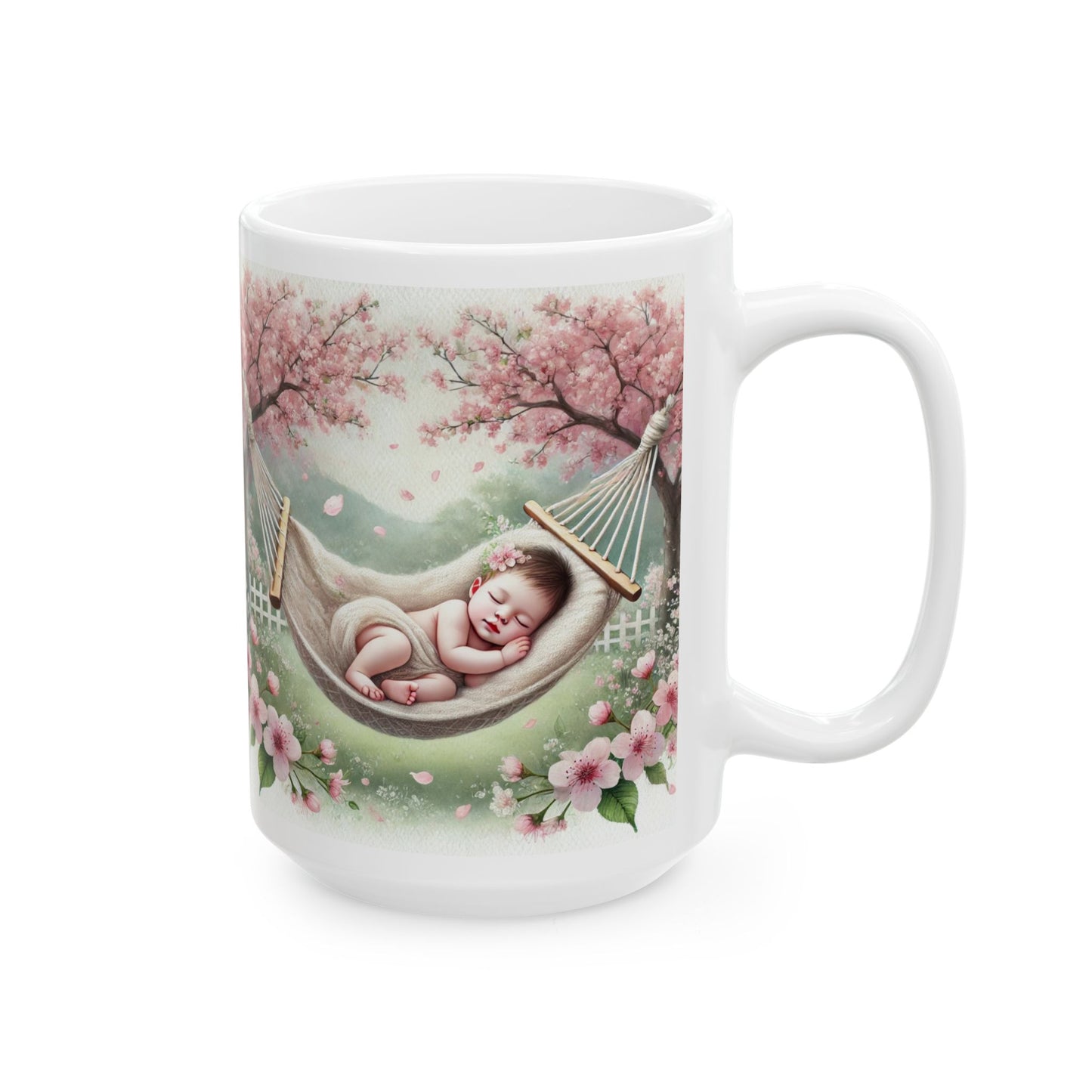 Dreamy Floral Ceramic Mug, Spring Gift, Baby Shower, Tea Lover, Flower Mug, Cozy