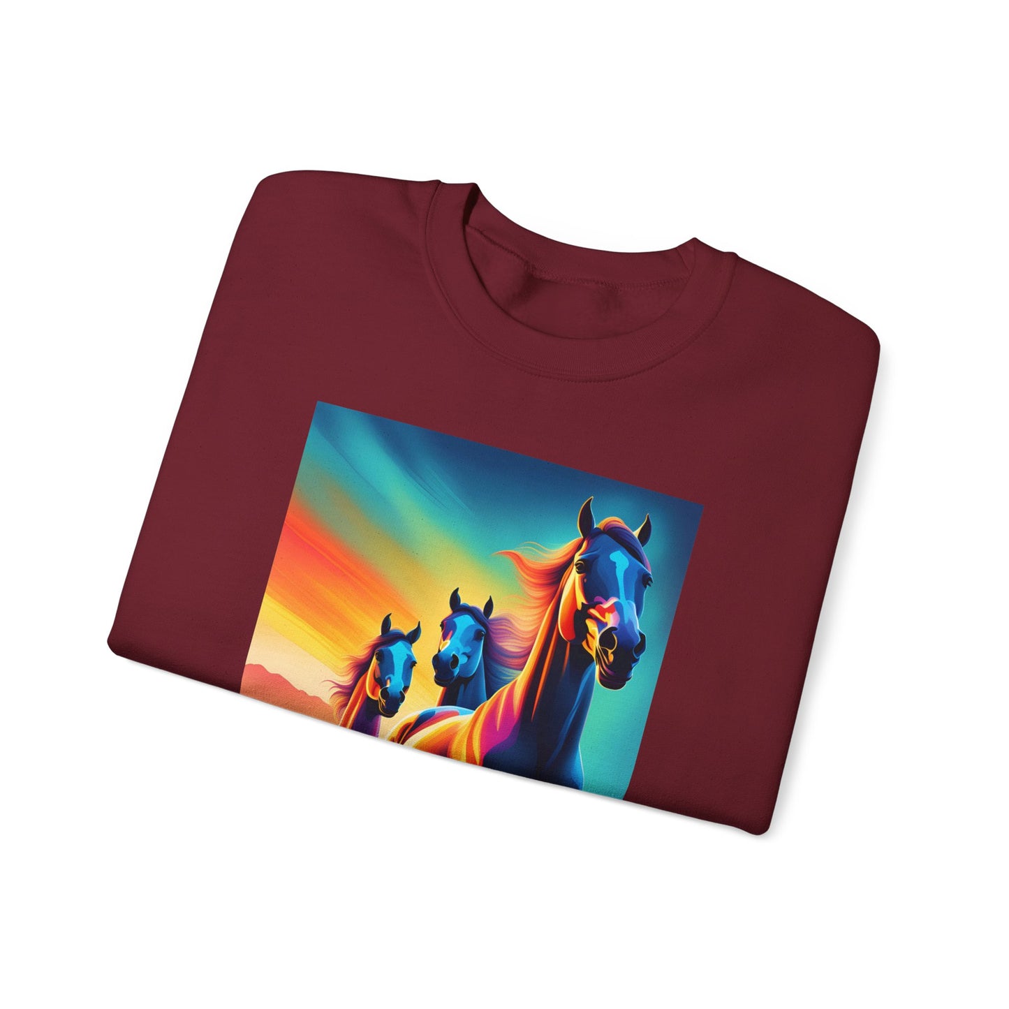 Unisex Heavy Blend™ Crewneck Sweatshirt horses woman Man