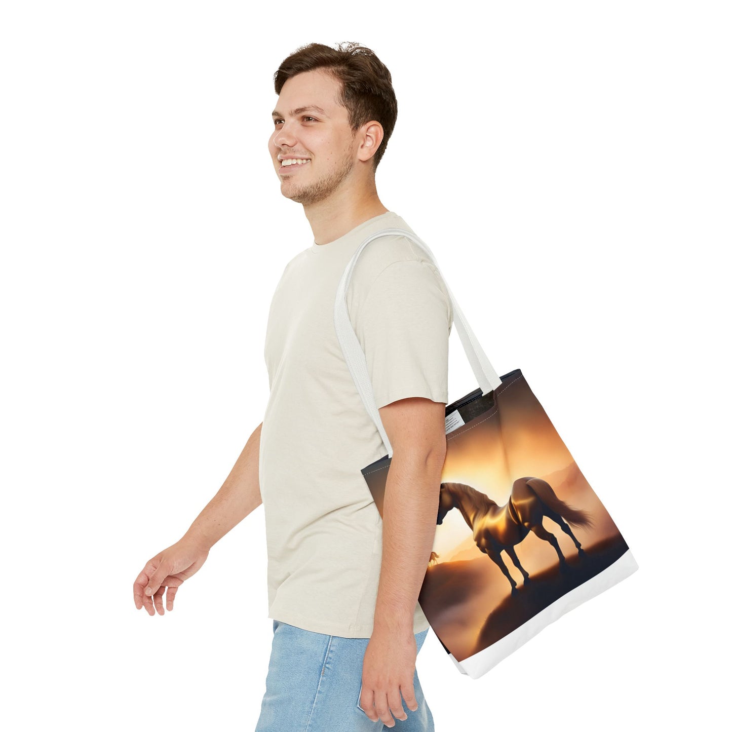 Galloping Horse Tote Bag, Equestrian Gift, Bag for Animal Lover, Bohemian Style,