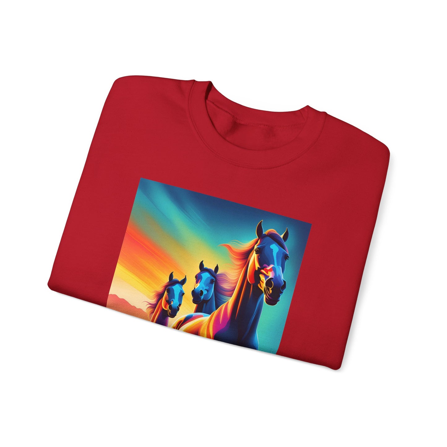 Unisex Heavy Blend™ Crewneck Sweatshirt horses woman Man