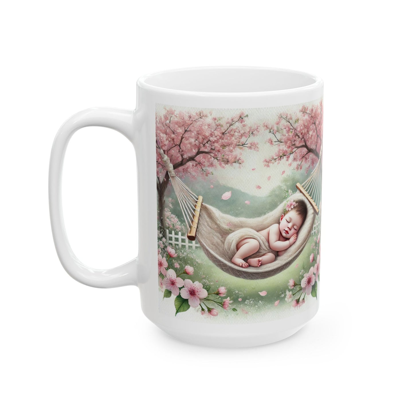 Dreamy Floral Ceramic Mug, Spring Gift, Baby Shower, Tea Lover, Flower Mug, Cozy