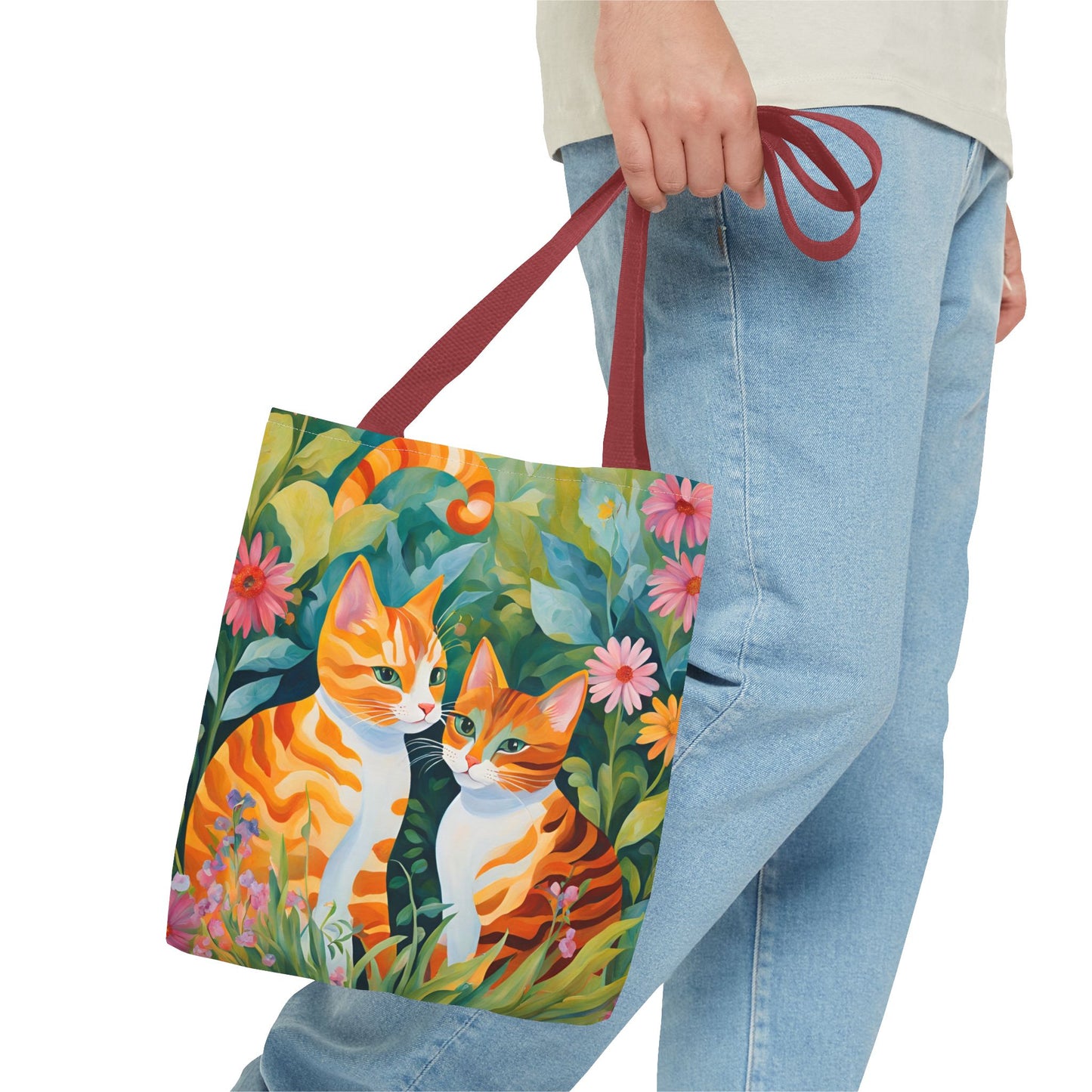 Tote Bag with caths , cats Gift, Bag for Animal Lover, Bohemian Style,