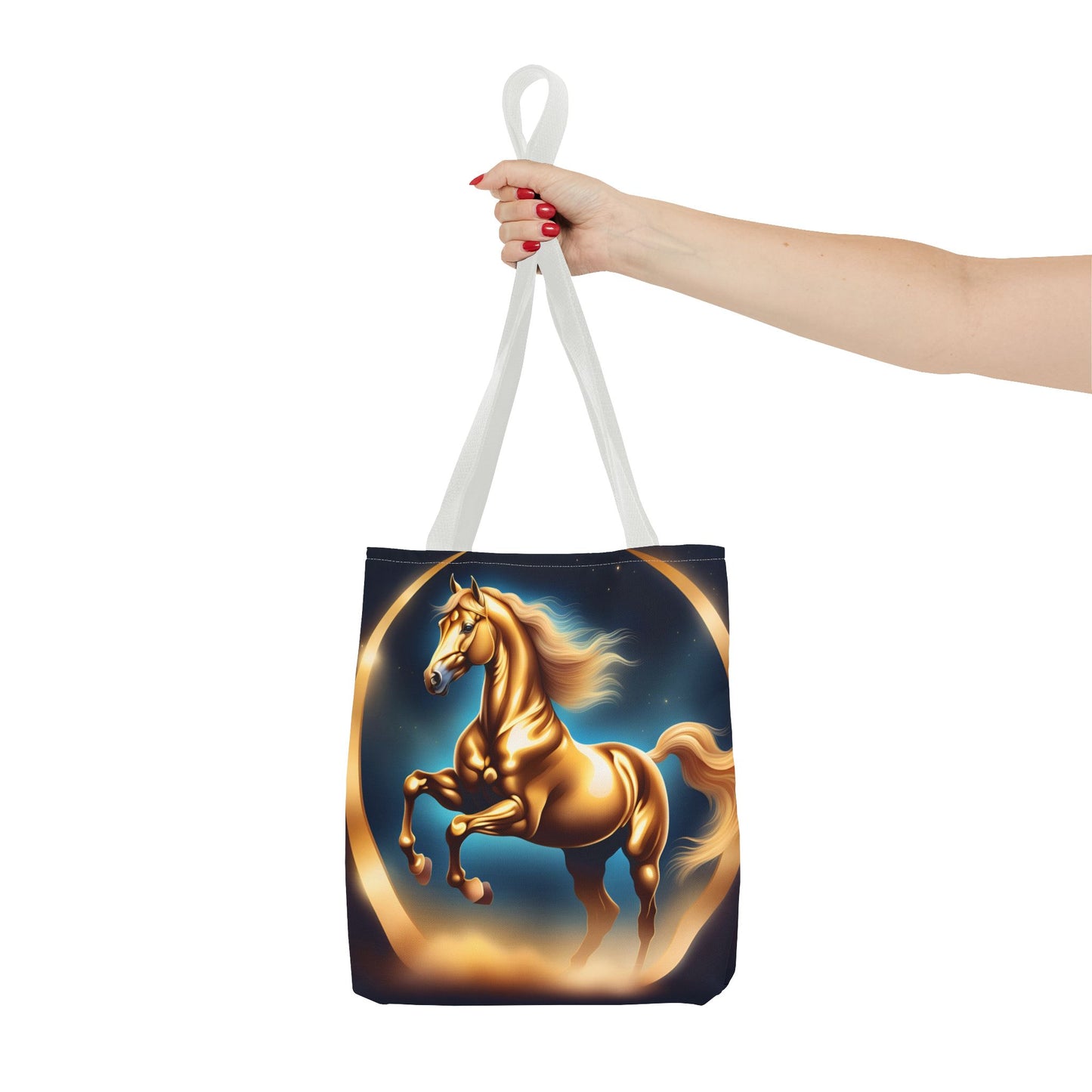 Golden Horse Tote Bag, Equestrian Gifts, Animal Lover Bag, Unique Shopping Tote,