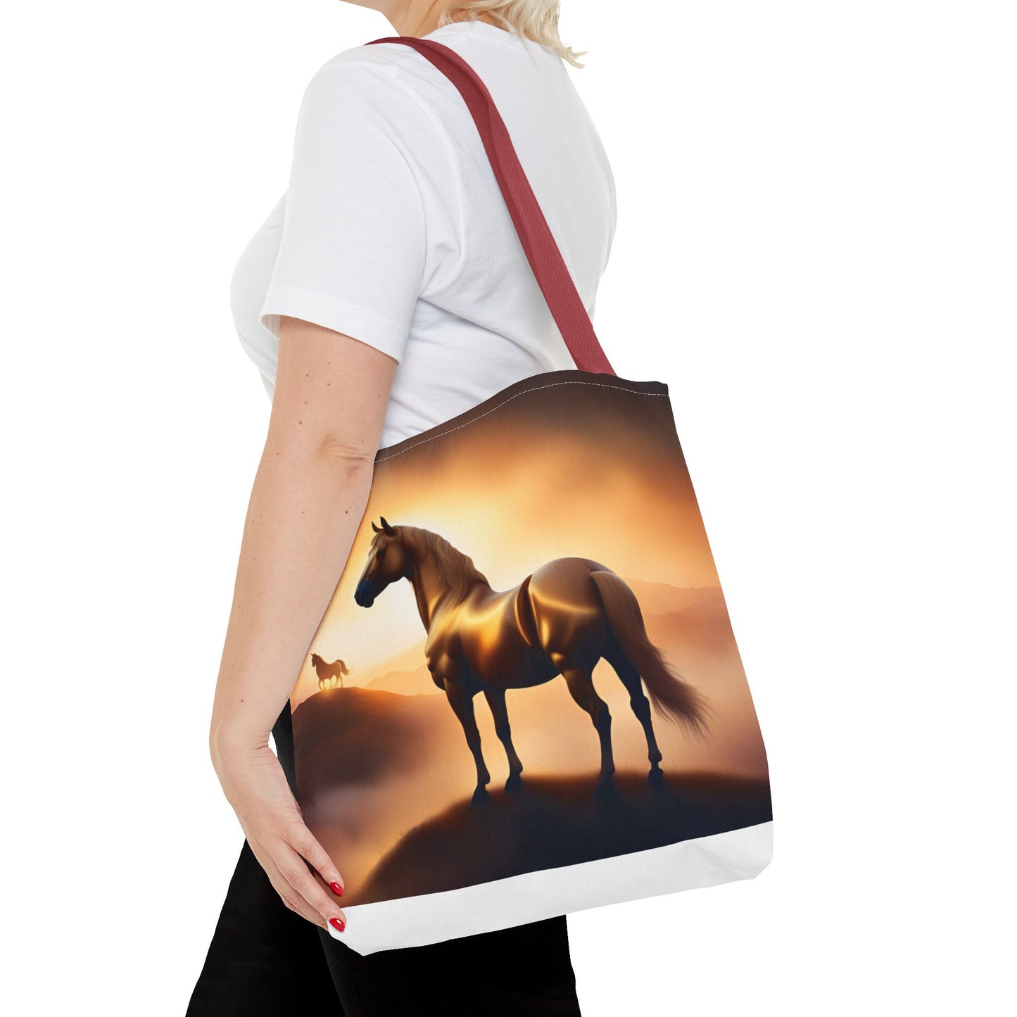Galloping Horse Tote Bag, Equestrian Gift, Bag for Animal Lover, Bohemian Style,