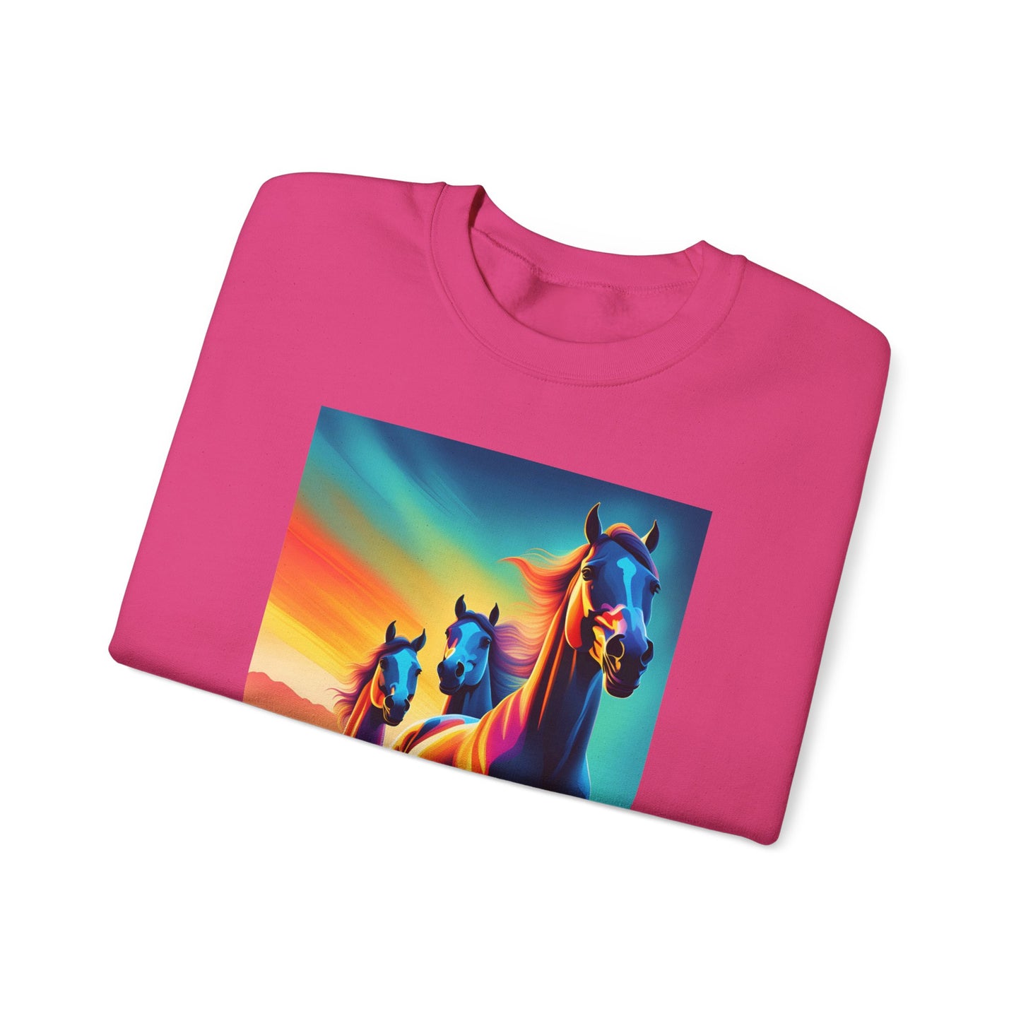 Unisex Heavy Blend™ Crewneck Sweatshirt horses woman Man