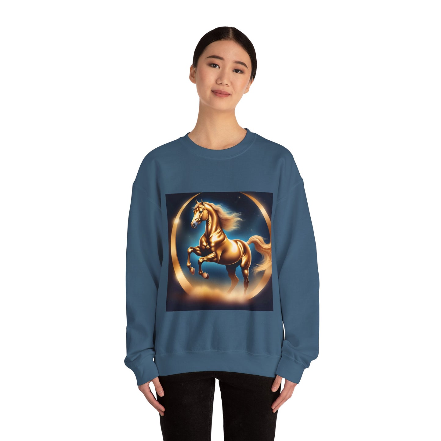 Unisex Heavy Blend™ Crewneck Sweatshirt one horse woman Man