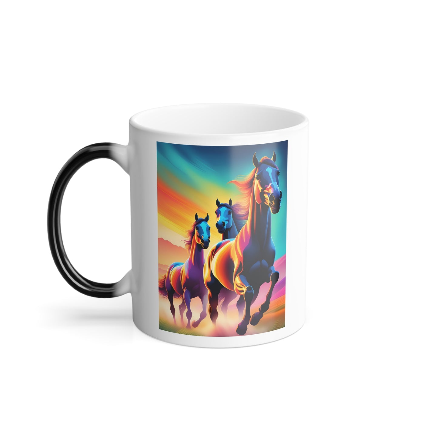 Color Morphing Mug, 11oz three horses