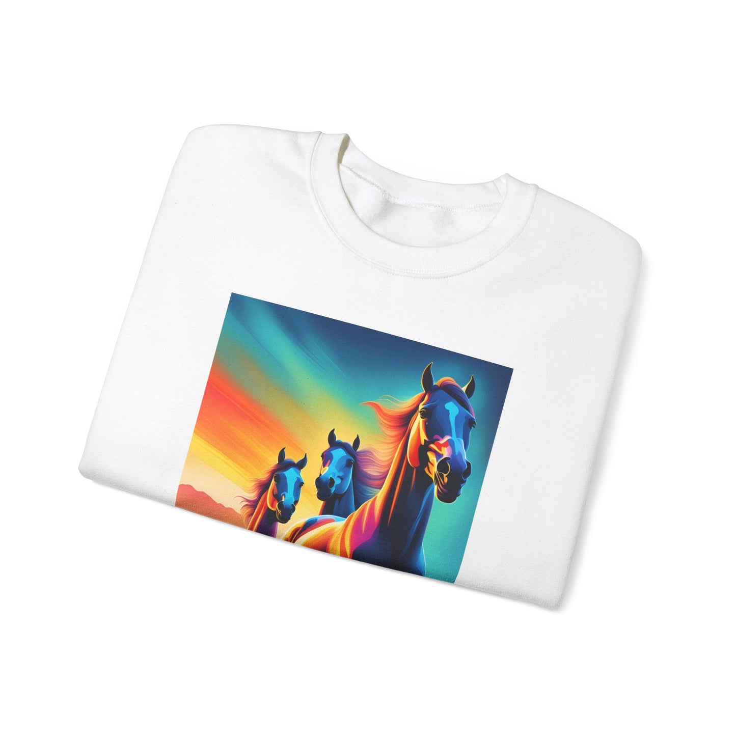 Unisex Heavy Blend™ Crewneck Sweatshirt horses woman Man