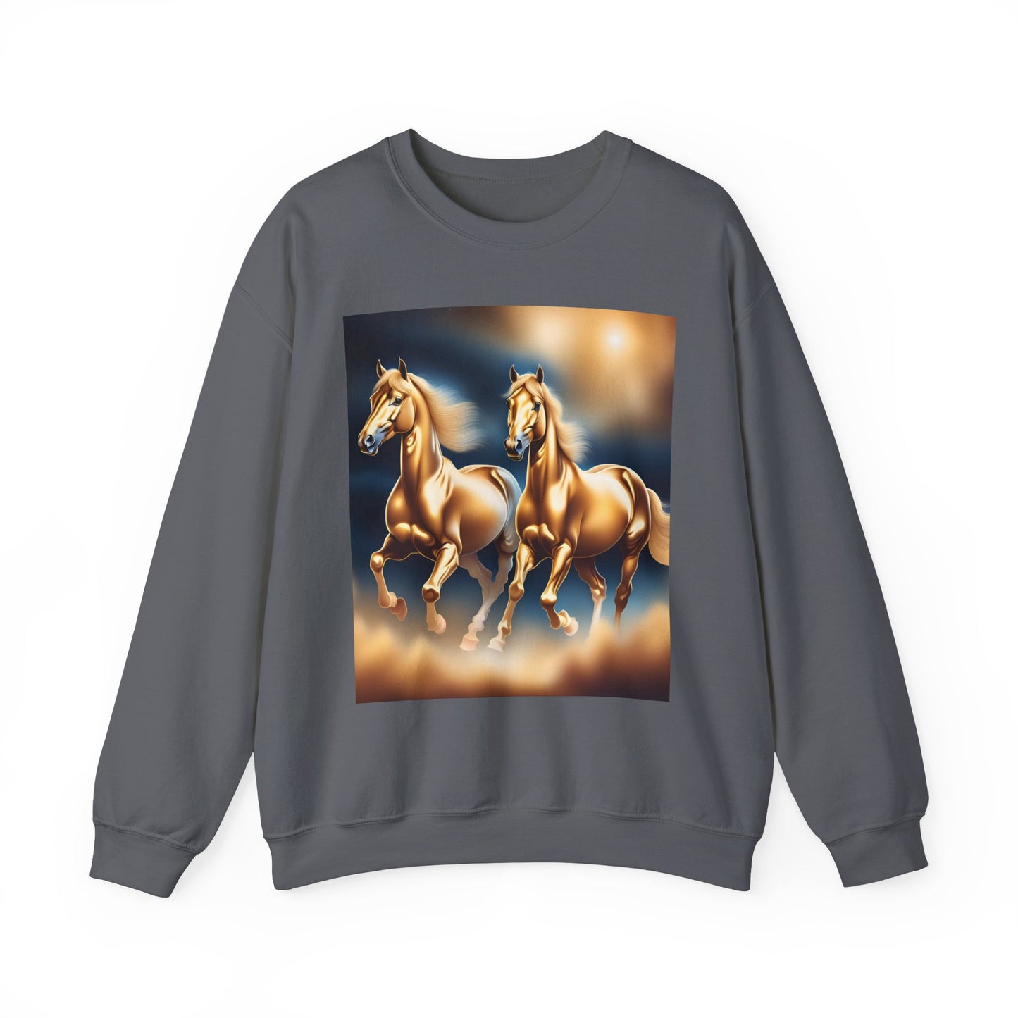 Unisex Heavy Blend™ Crewneck Sweatshirt 2 horses woman Man