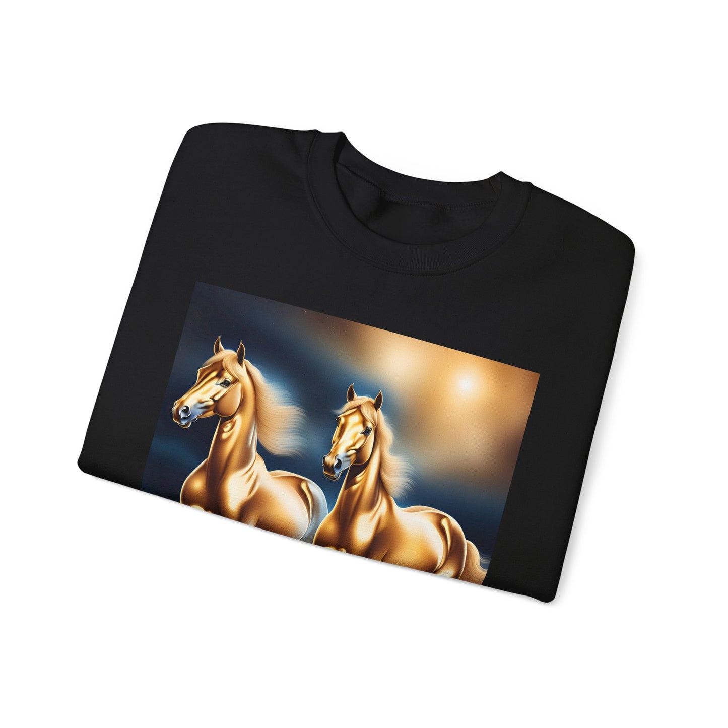 Unisex Heavy Blend™ Crewneck Sweatshirt 2 horses woman Man