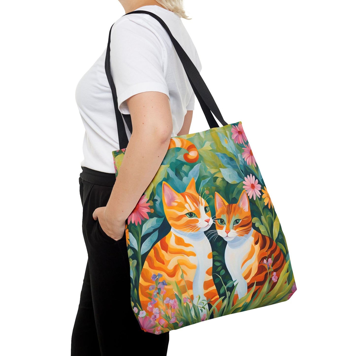 Tote Bag with caths , cats Gift, Bag for Animal Lover, Bohemian Style,