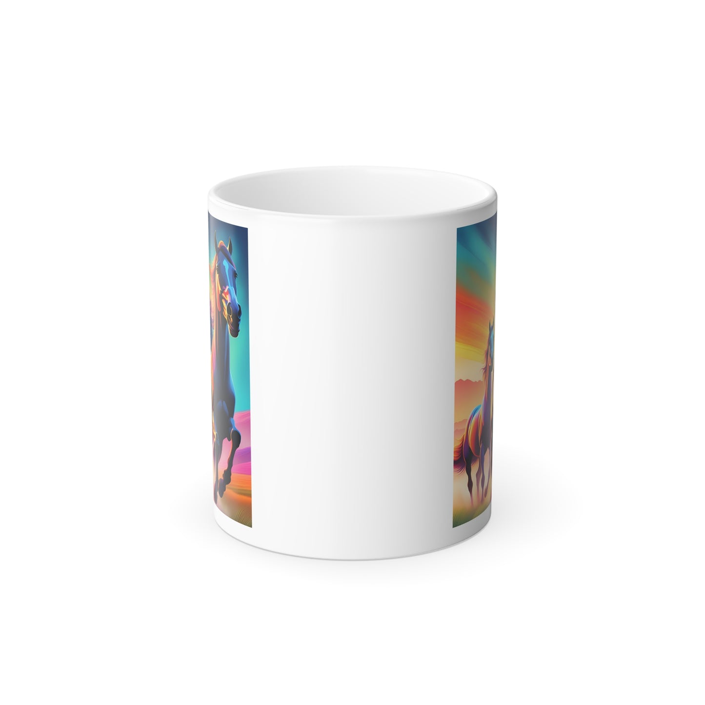 Color Morphing Mug, 11oz three horses