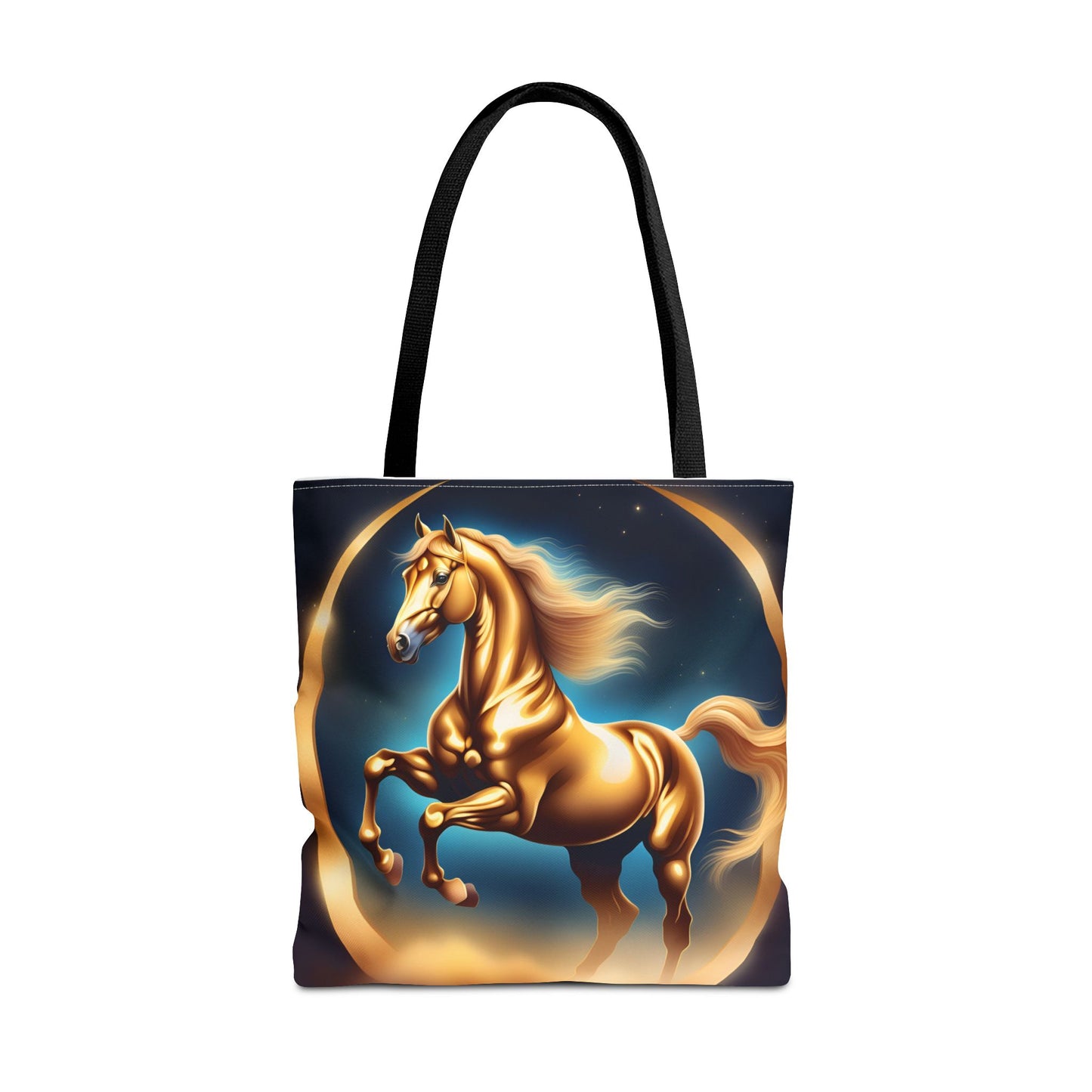 Golden Horse Tote Bag, Equestrian Gifts, Animal Lover Bag, Unique Shopping Tote,