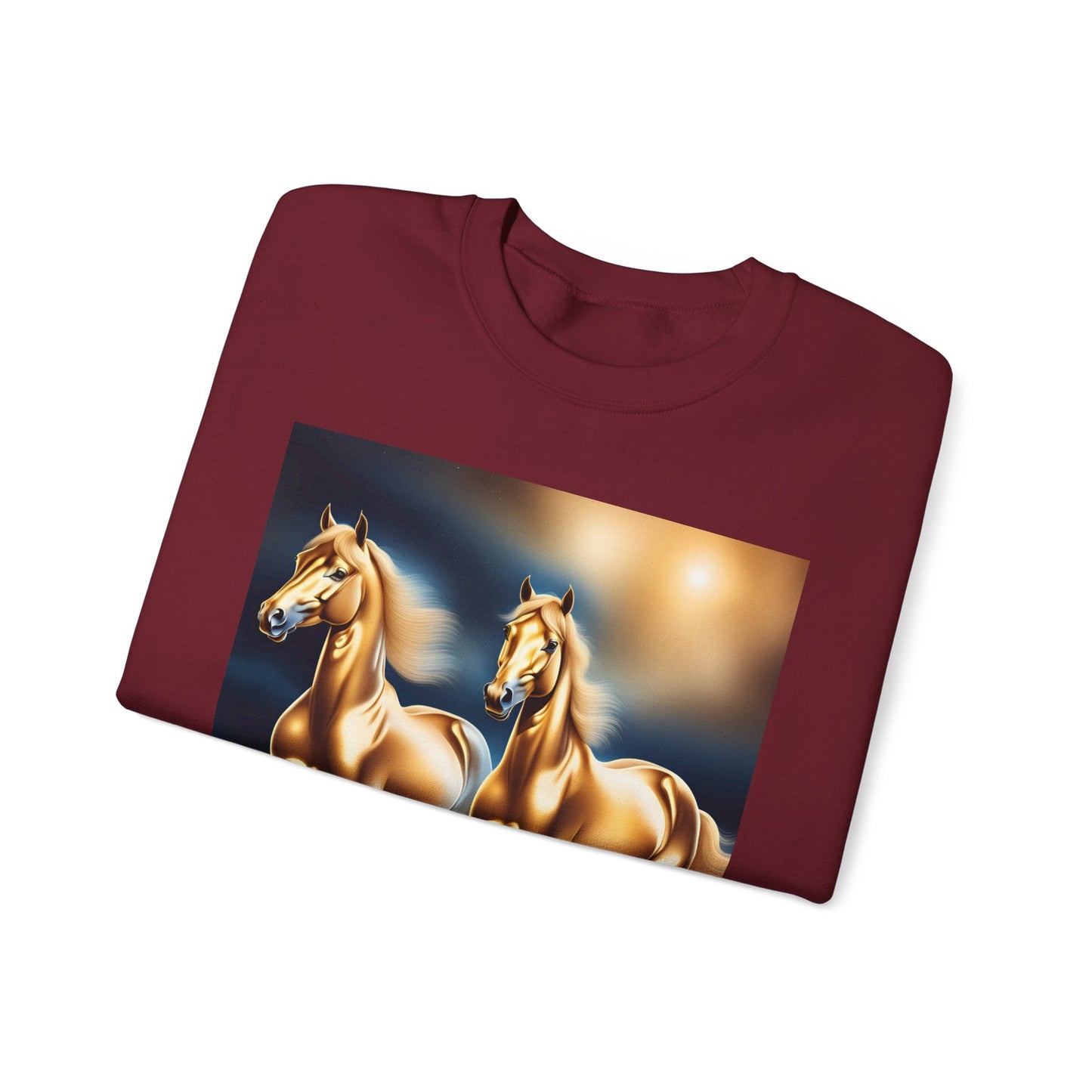 Unisex Heavy Blend™ Crewneck Sweatshirt 2 horses woman Man