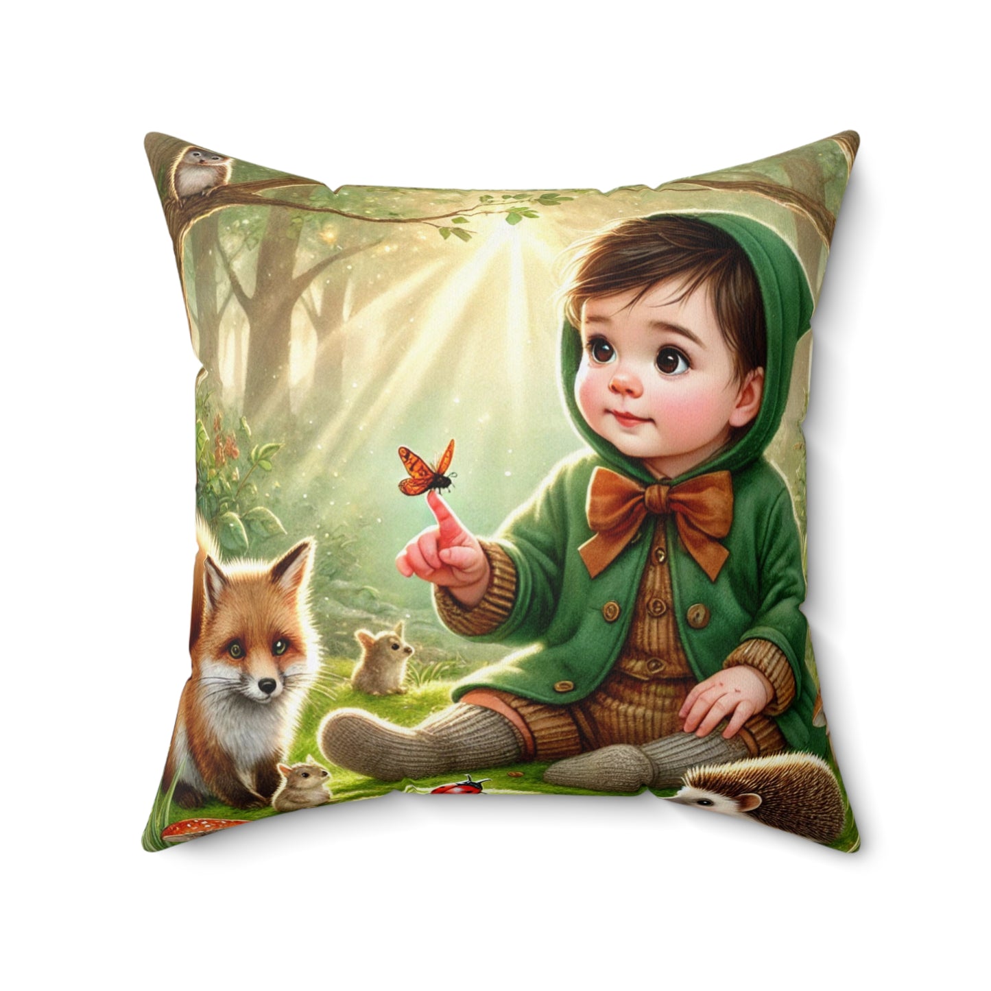 Coussin fantaisie pour enfant, motif forêt, décoration d'intérieur cosy, décoration de chambre d'enfant, amoureux de la nature