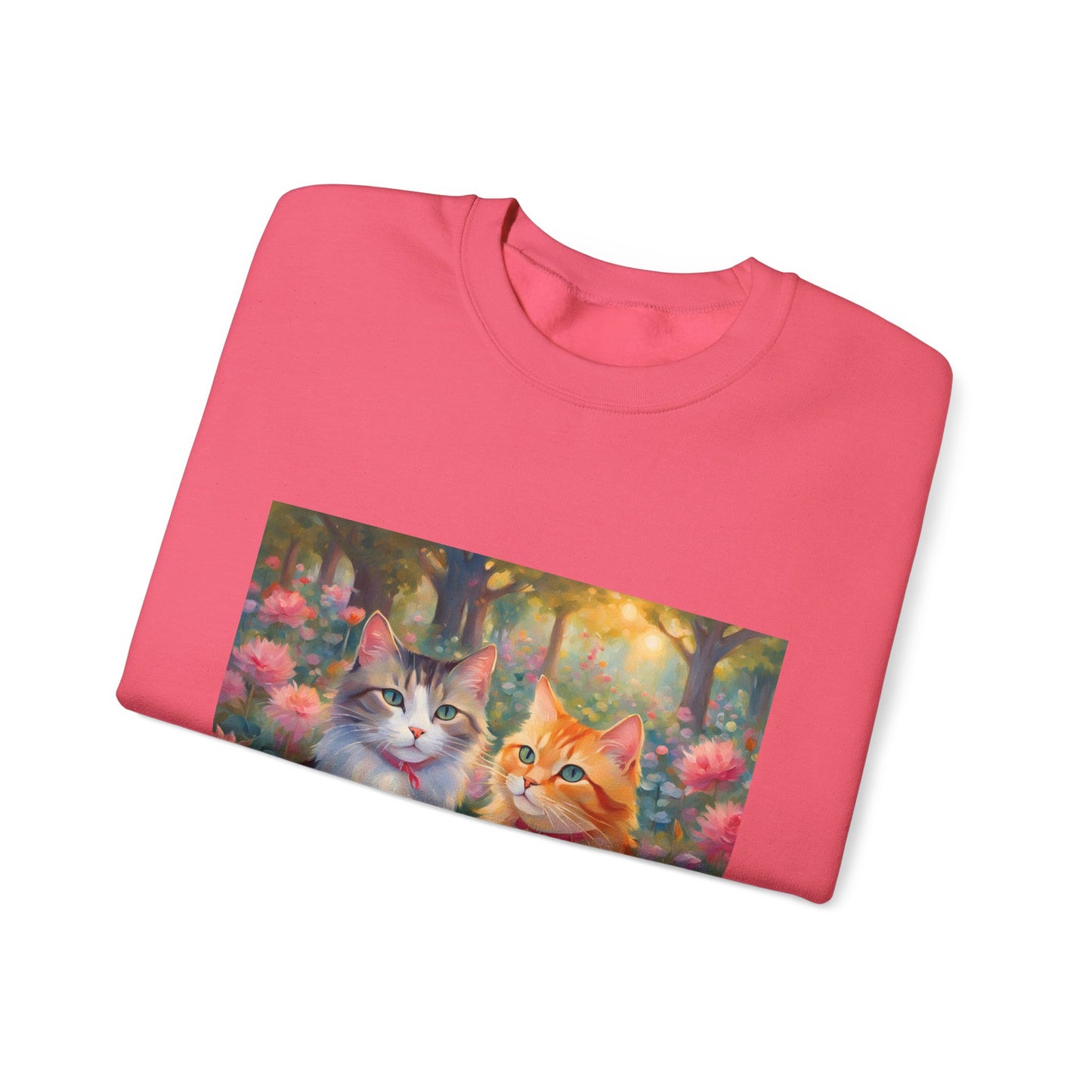 Copy of Unisex Heavy Blend™ Crewneck Sweatshirt woman Man two cats