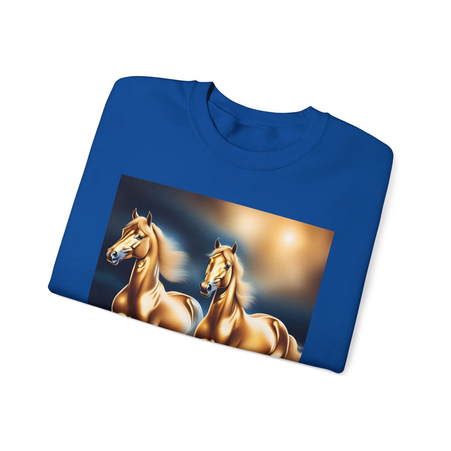 Unisex Heavy Blend™ Crewneck Sweatshirt 2 horses woman Man