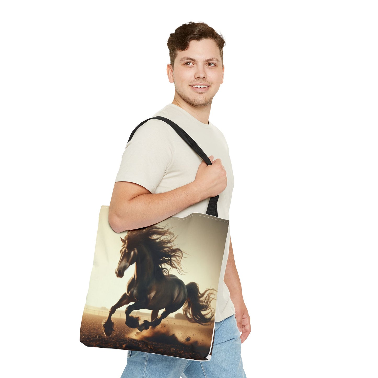 Galloping Horse Tote Bag, Equestrian Gift, Animal Lover Bag, Bohemian Style,