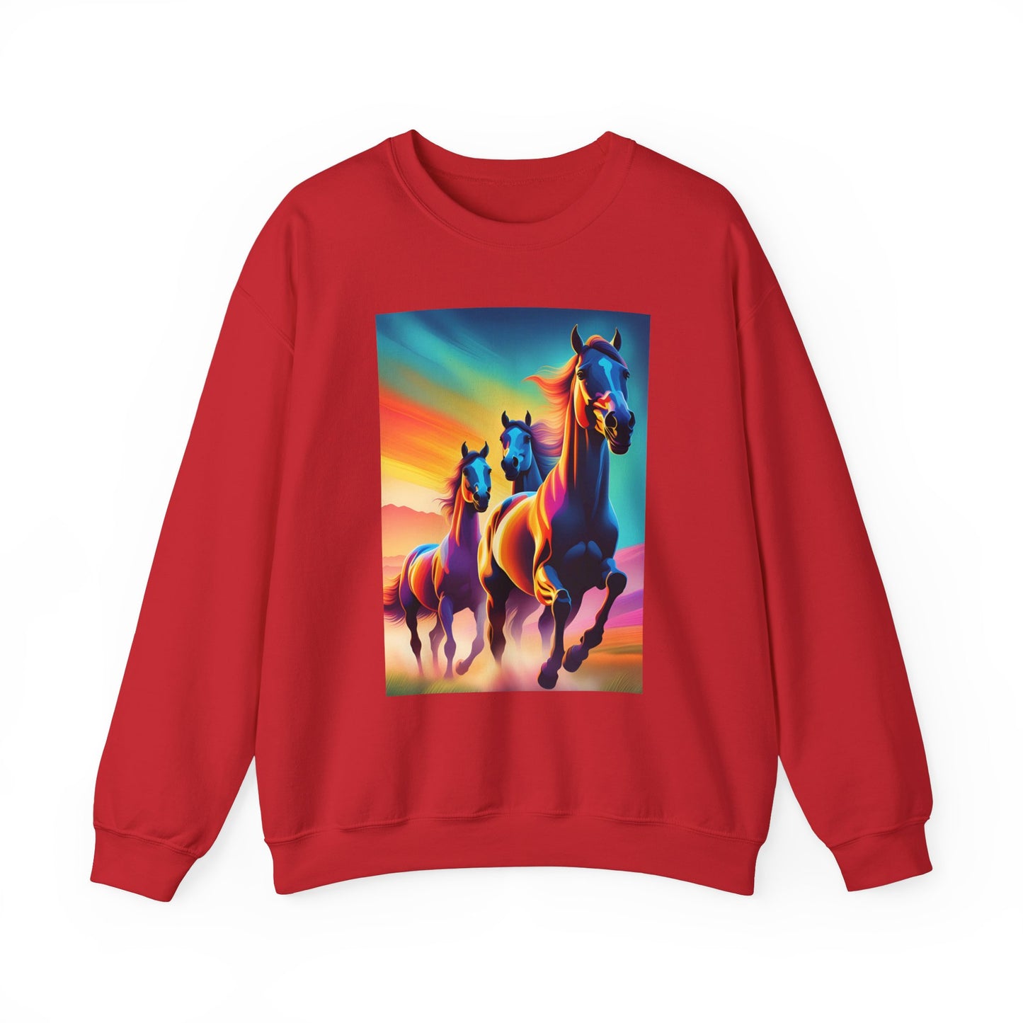 Unisex Heavy Blend™ Crewneck Sweatshirt horses woman Man