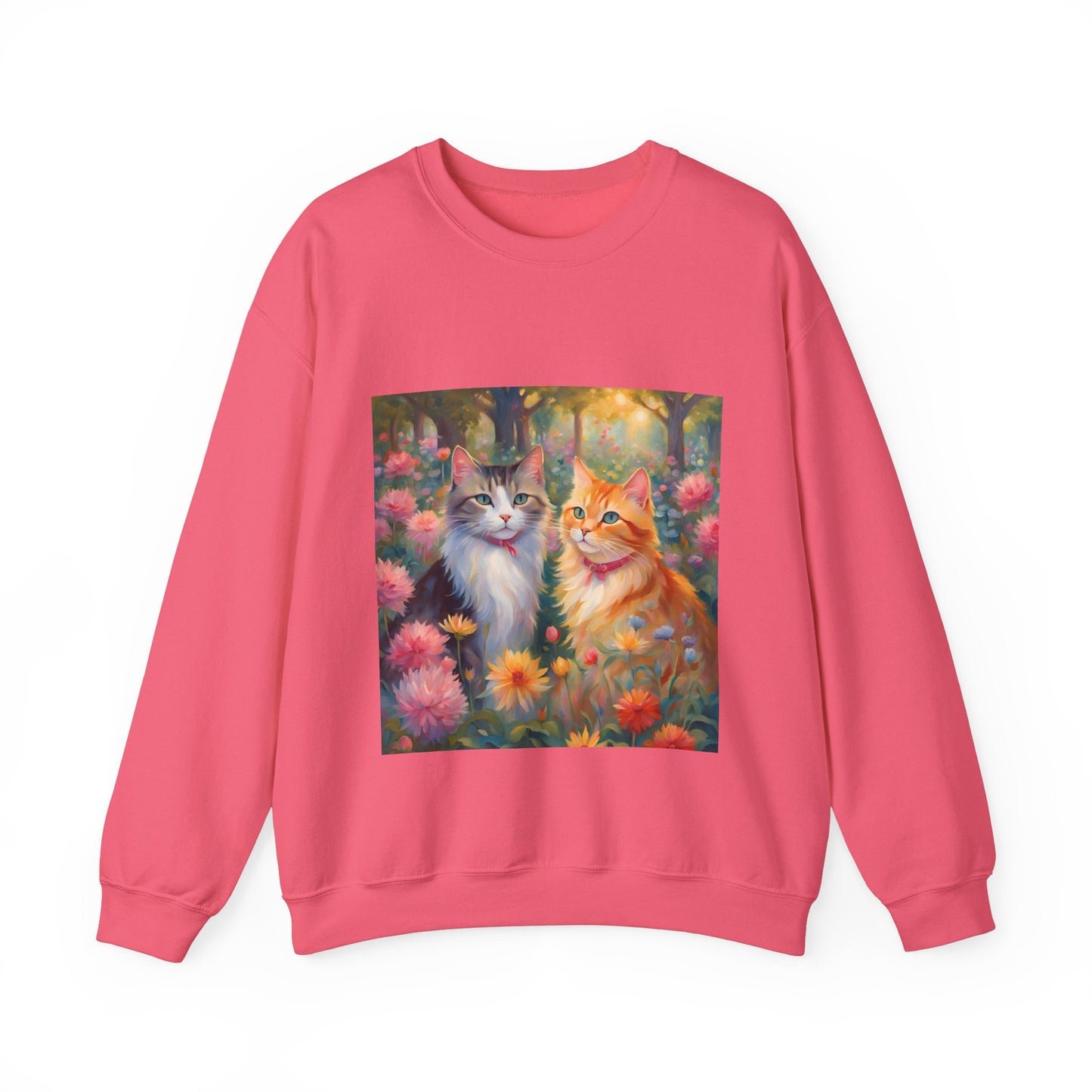 Copy of Unisex Heavy Blend™ Crewneck Sweatshirt woman Man two cats