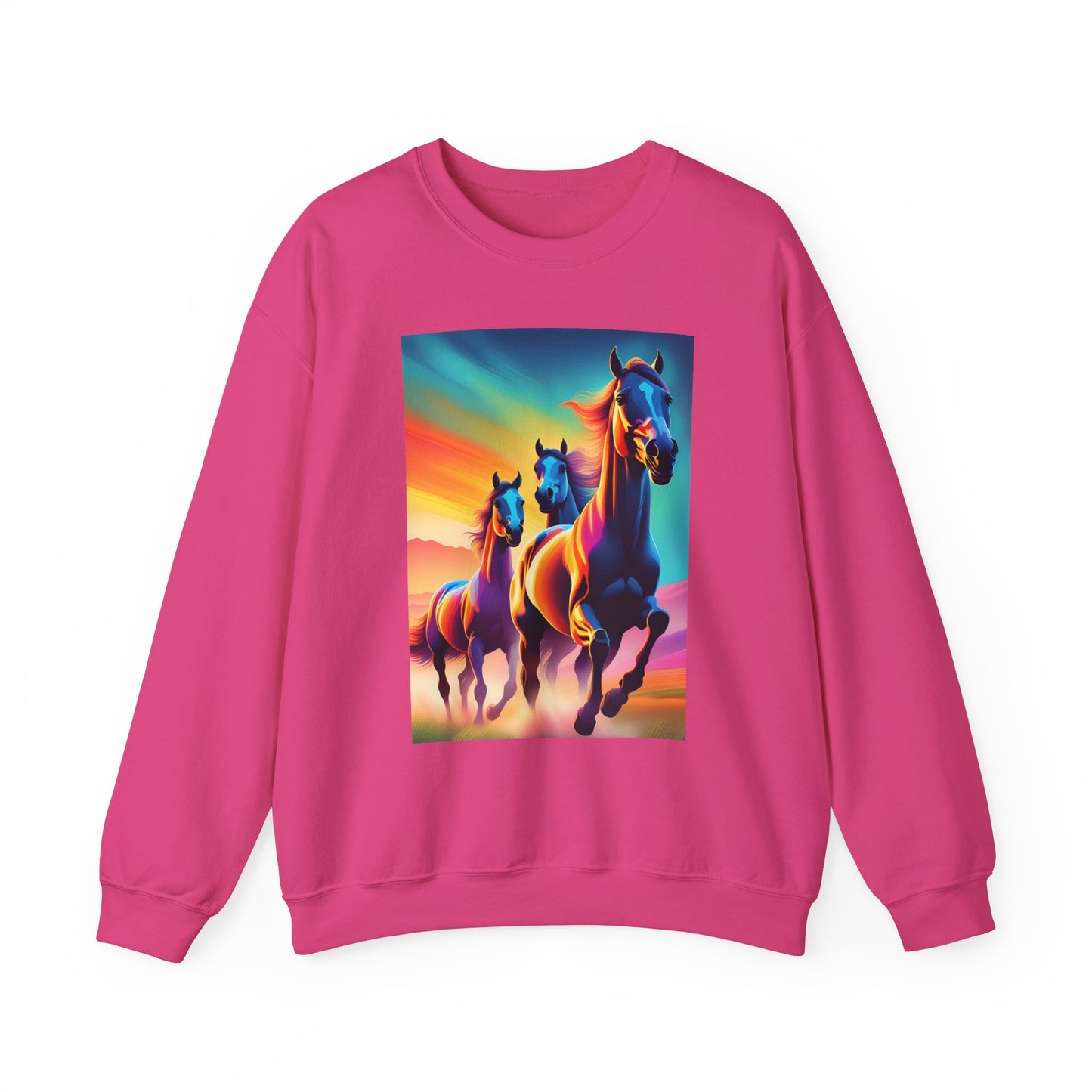 Unisex Heavy Blend™ Crewneck Sweatshirt horses woman Man