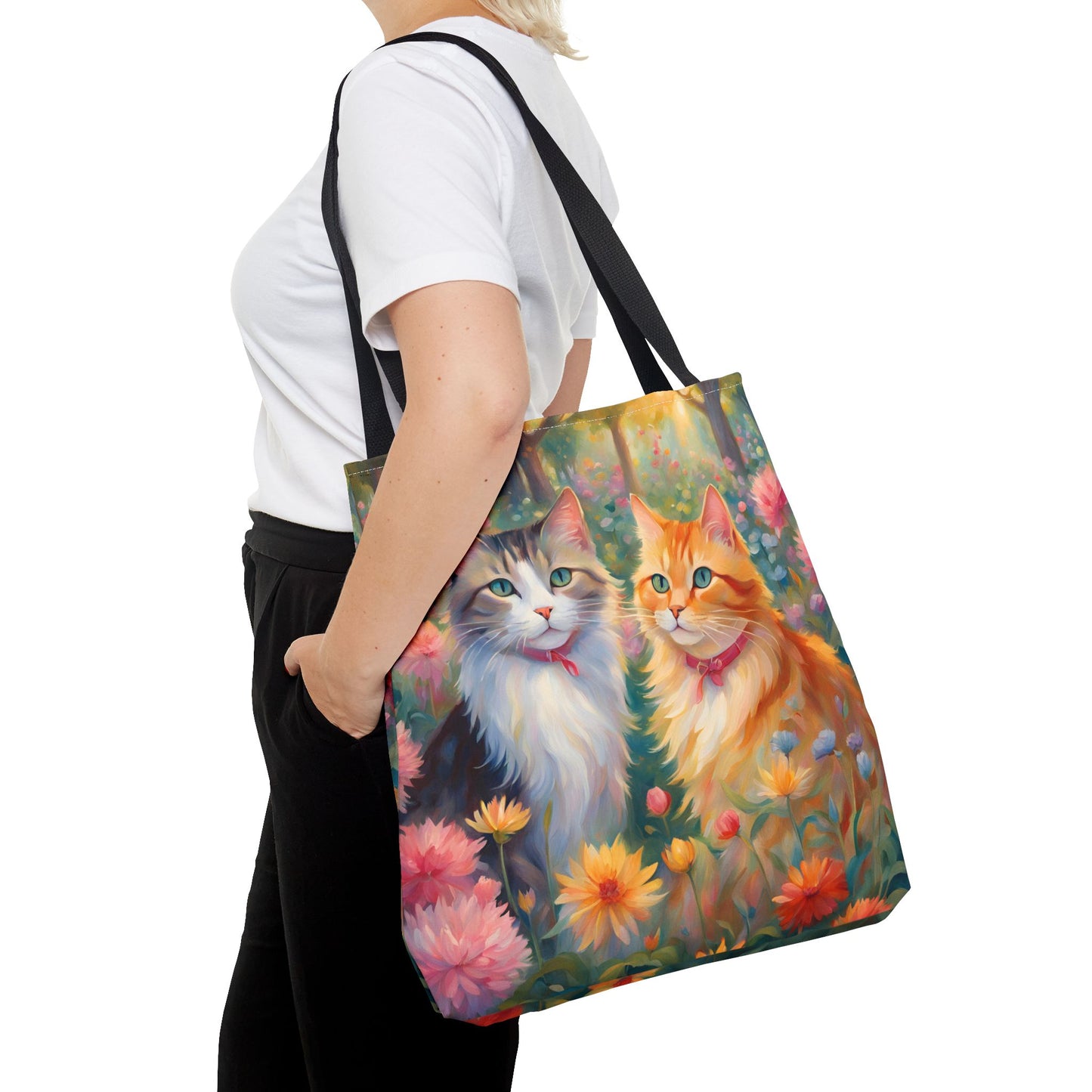 Tote bag Cats in love, Cats Gift, Bag for Animal Lover, Bohemian Style,