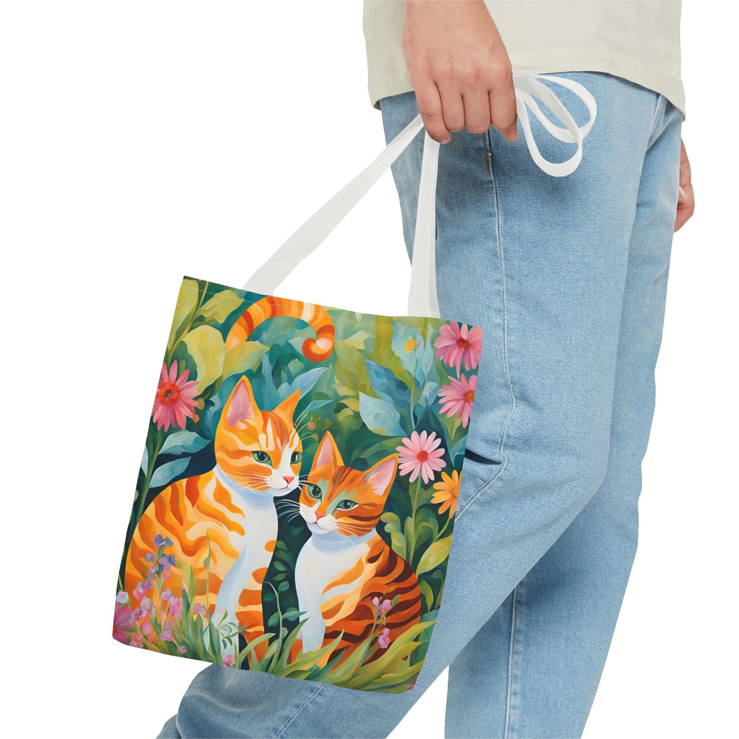 Tote Bag with caths , cats Gift, Bag for Animal Lover, Bohemian Style,