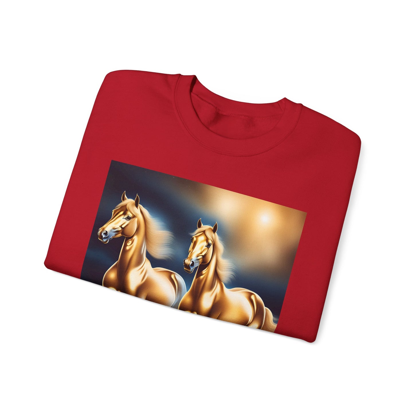 Unisex Heavy Blend™ Crewneck Sweatshirt 2 horses woman Man