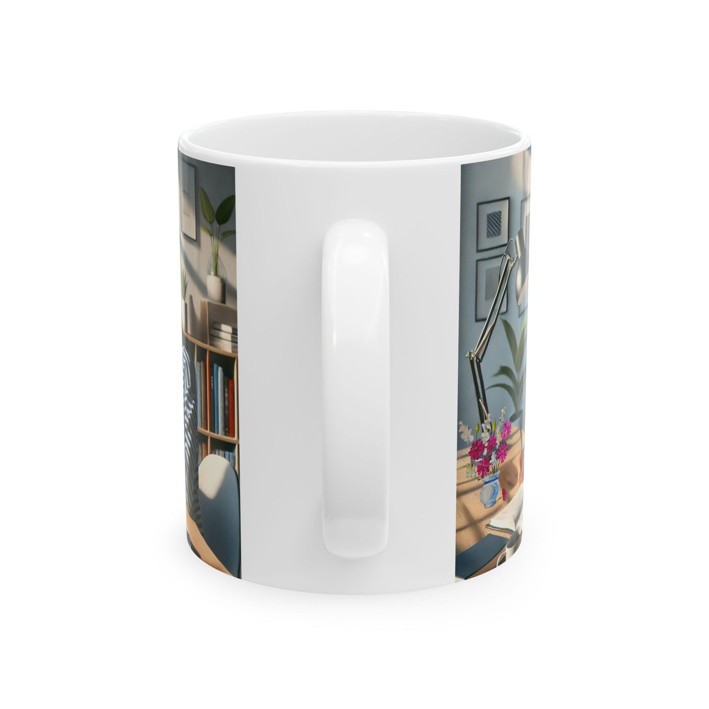 Ceramic Mug, (11oz, 15oz) woman working Cup Present Gift Coffee Birthday