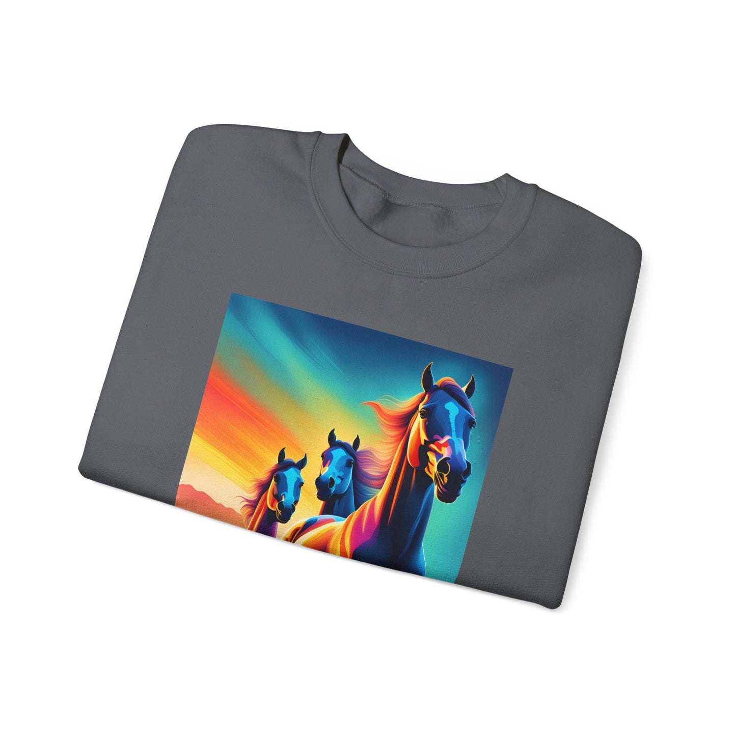 Unisex Heavy Blend™ Crewneck Sweatshirt horses woman Man