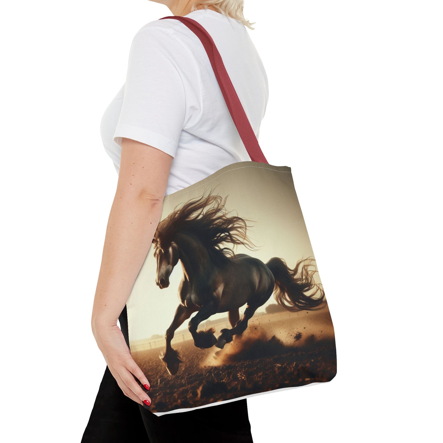 Galloping Horse Tote Bag, Equestrian Gift, Animal Lover Bag, Bohemian Style,