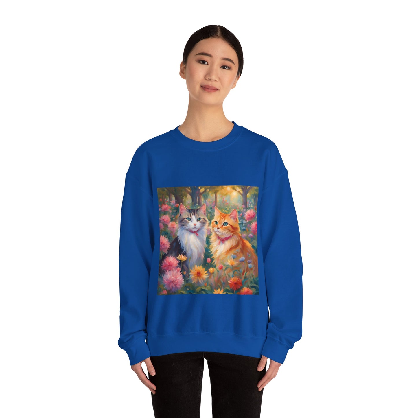 Copy of Unisex Heavy Blend™ Crewneck Sweatshirt woman Man two cats
