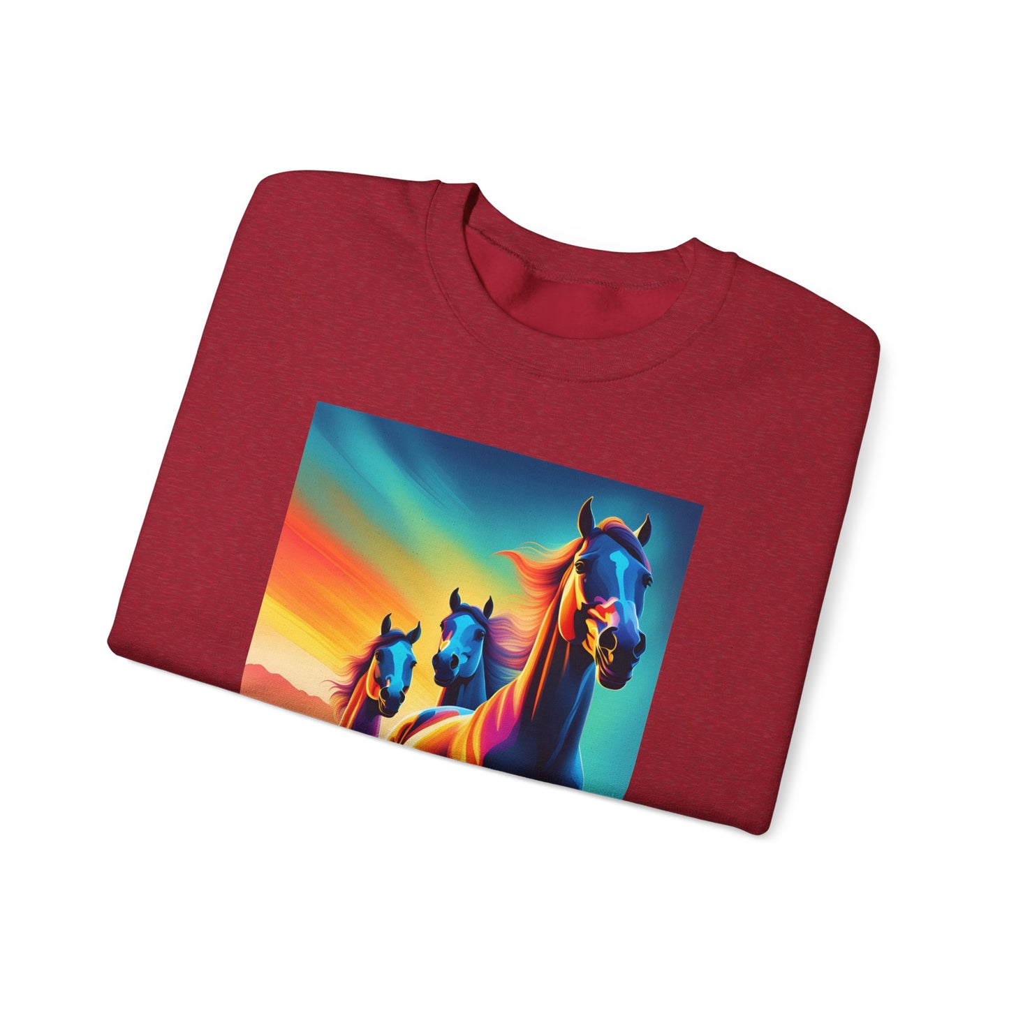 Unisex Heavy Blend™ Crewneck Sweatshirt horses woman Man