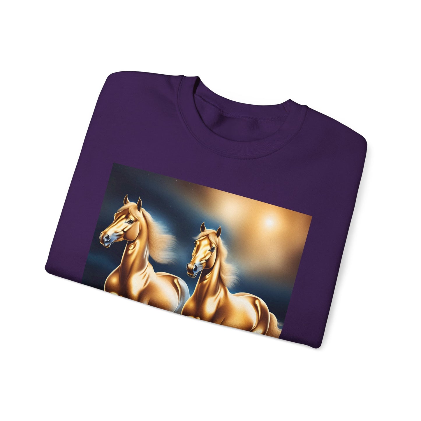 Unisex Heavy Blend™ Crewneck Sweatshirt 2 horses woman Man