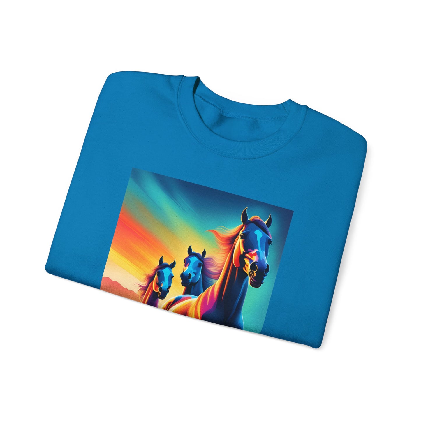 Unisex Heavy Blend™ Crewneck Sweatshirt horses woman Man
