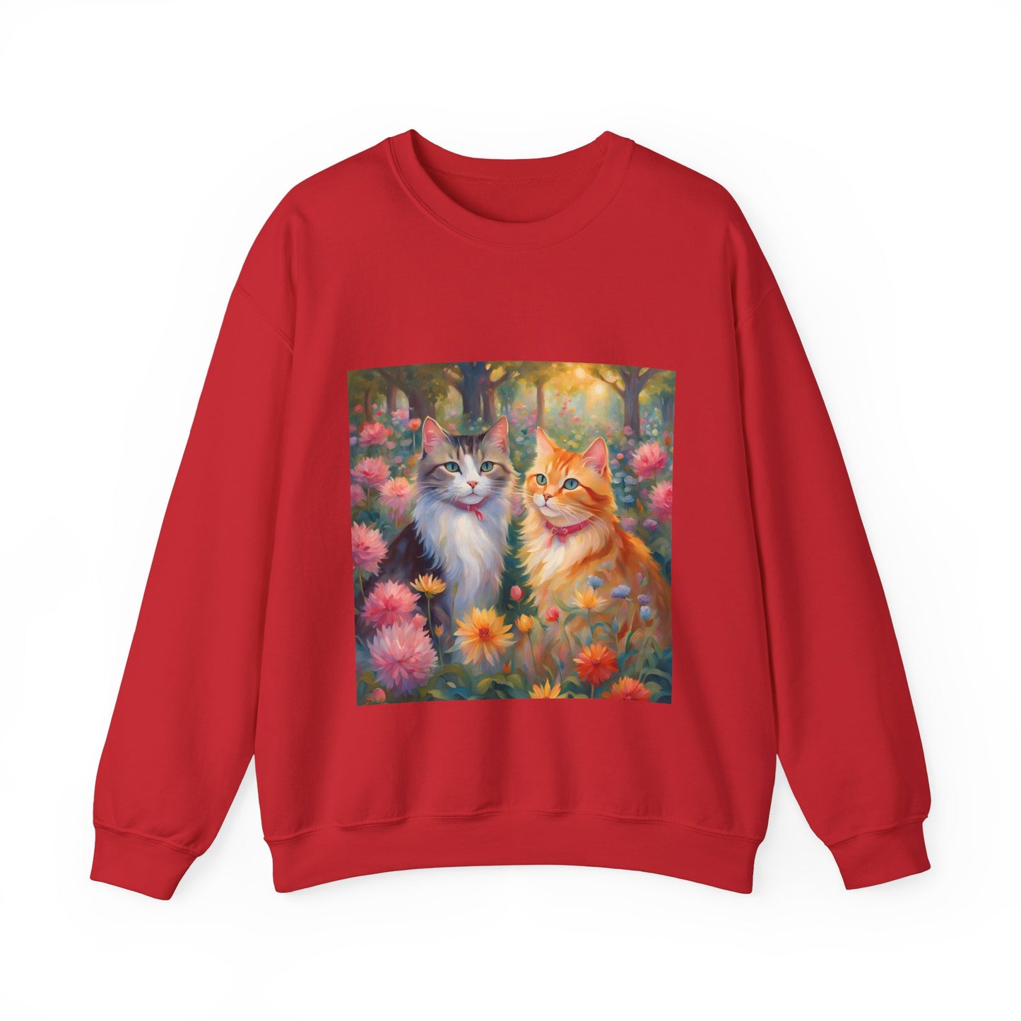 Copy of Unisex Heavy Blend™ Crewneck Sweatshirt woman Man two cats