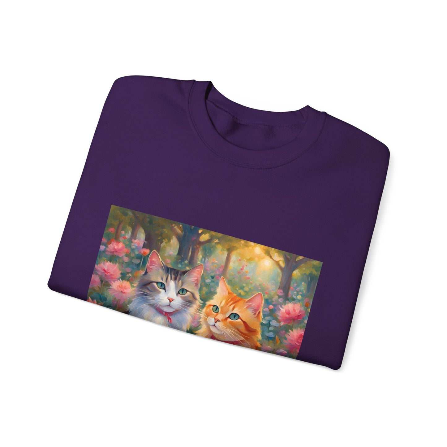 Copy of Unisex Heavy Blend™ Crewneck Sweatshirt woman Man two cats