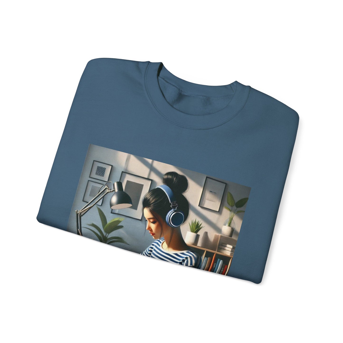 Unisex Man woman Heavy Blend™ Crewneck Sweatshirt woman is working