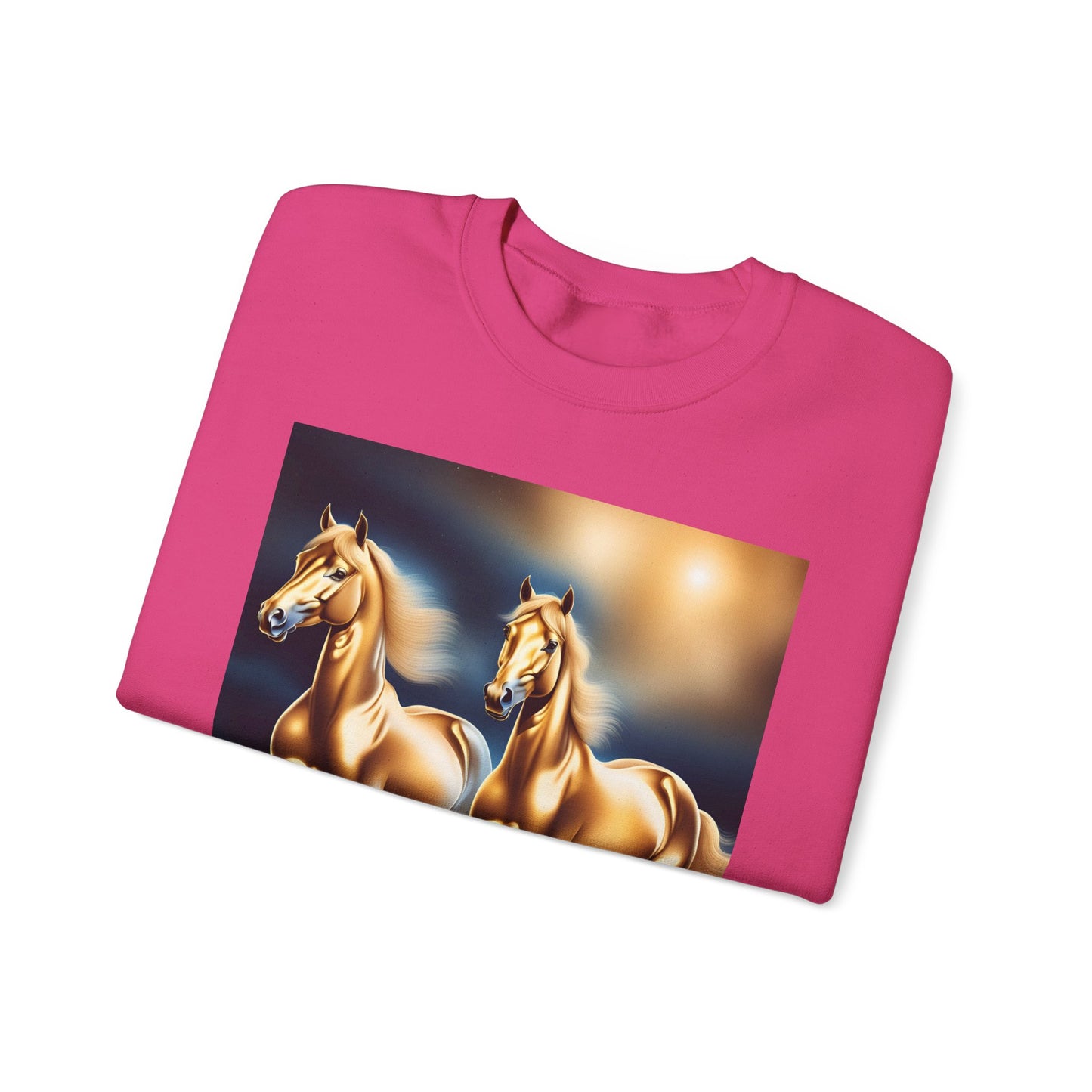 Unisex Heavy Blend™ Crewneck Sweatshirt 2 horses woman Man
