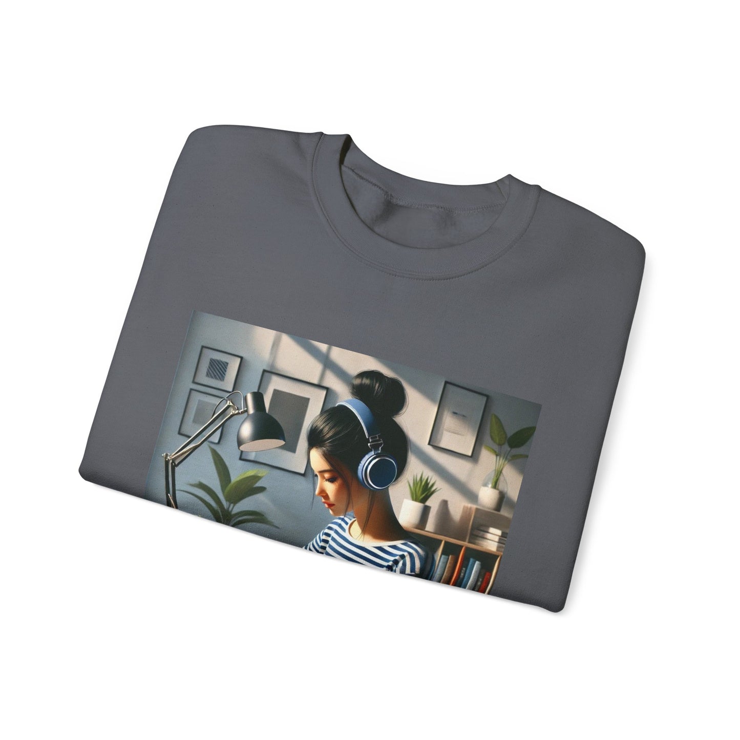 Unisex Man woman Heavy Blend™ Crewneck Sweatshirt woman is working