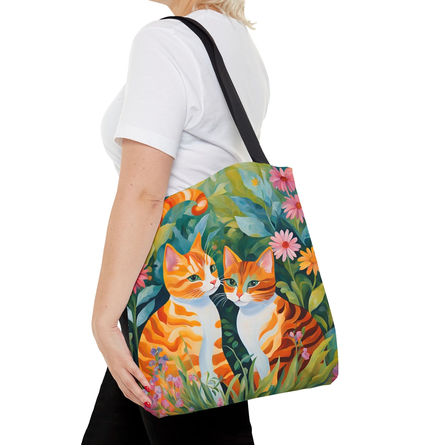 Tote Bag with caths , cats Gift, Bag for Animal Lover, Bohemian Style,