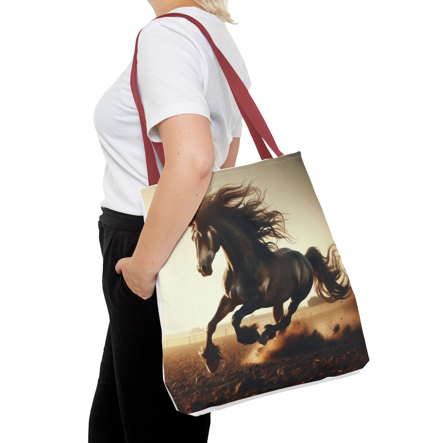 Galloping Horse Tote Bag, Equestrian Gift, Animal Lover Bag, Bohemian Style,