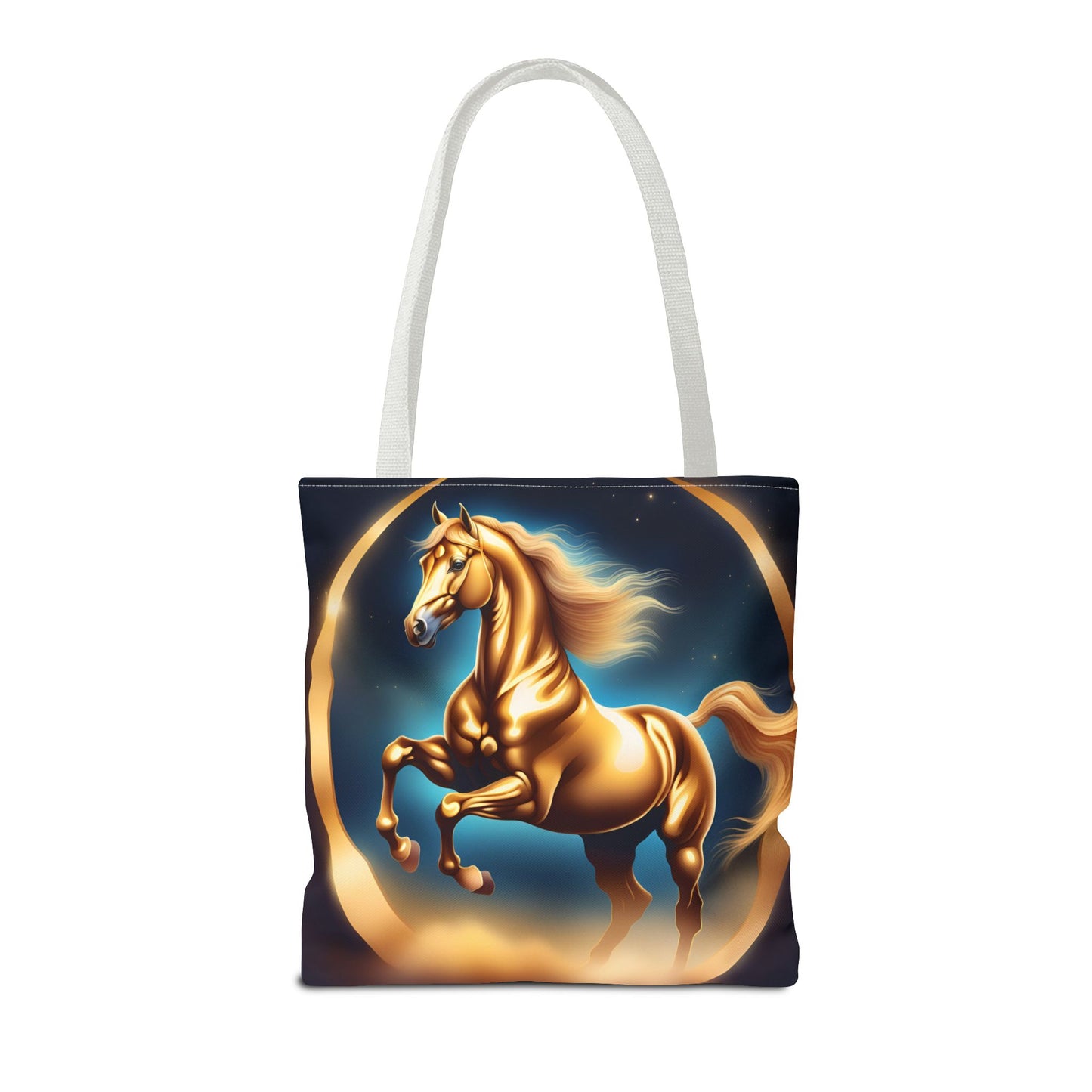 Golden Horse Tote Bag, Equestrian Gifts, Animal Lover Bag, Unique Shopping Tote,
